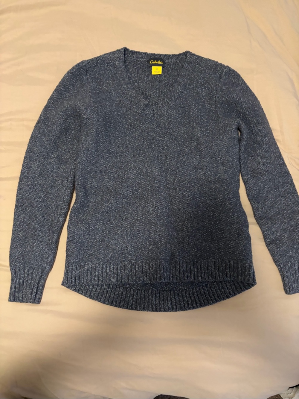 Cabela's Women's Heathered Navy Blue V-Neck Sweater